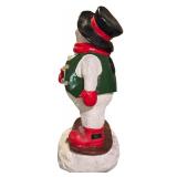 LL - Frontgate Holiday Collection 31.5in Magnesium Rotating Snowboarding Snowman Figure