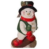 LL - Frontgate Holiday Collection 31.5in Magnesium Rotating Snowboarding Snowman Figure