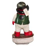 LL - Frontgate Holiday Collection 31.5in Magnesium Rotating Snowboarding Snowman Figure