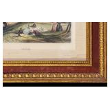 LL - Pair of Framed Vintage Prints - Angers & Place Ducale, 11x13 Inches