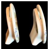 LL - Set of 2 Porcelain Decorative Frames with Floral Designs and Matching Mini Frames