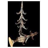 LL - Collection of Glass and Acrylic Christmas Trees with Brass Deer Figurine