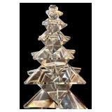 LL - Collection of Glass and Acrylic Christmas Trees with Brass Deer Figurine