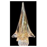 LL - Collection of Glass and Acrylic Christmas Trees with Brass Deer Figurine