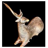 LL - Collection of Glass and Acrylic Christmas Trees with Brass Deer Figurine