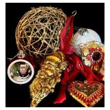 LL - Vintage Christmas Ornament Collection with Santa Hat 14 Inch