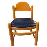 LL - Set of 4 Shafer Vintage Wood Chairs with Blue Seats, 2 with Arms