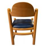 LL - Set of 4 Shafer Vintage Wood Chairs with Blue Seats, 2 with Arms