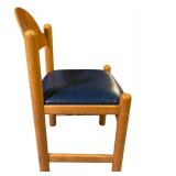 LL - Set of 4 Shafer Vintage Wood Chairs with Blue Seats, 2 with Arms