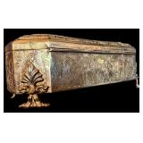 LL - Christmas Decor Collection with Brass Nora Fenton Box, Gold Gift Box & 8-Inch Giraffe