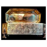 LL - Christmas Decor Collection with Brass Nora Fenton Box, Gold Gift Box & 8-Inch Giraffe