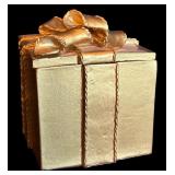 LL - Christmas Decor Collection with Brass Nora Fenton Box, Gold Gift Box & 8-Inch Giraffe