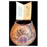 LL - Vintage Spirit Bowl by Brave One with Beaded Feather Decor