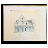 LL - Framed 1978 Walter Campbell Architectural Drawing
