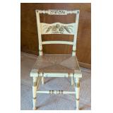 LR - Tell City Painted Rush Seat Side Chair with Floral Accents
