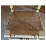 LR - Tell City Painted Rush Seat Side Chair with Floral Accents