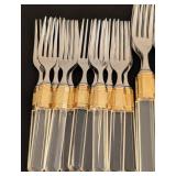 K - Vintage Laslo for Mikasa Flatware Set with Gold Accents, Service for 12