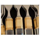 K - Vintage Laslo for Mikasa Flatware Set with Gold Accents, Service for 12