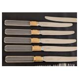 K - Vintage Laslo for Mikasa Flatware Set with Gold Accents, Service for 12