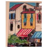 LL - Framed Colorful European Street Scene Print