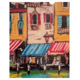 LL - Framed Colorful European Street Scene Print