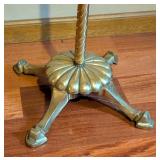 LL - Vintage Brass Coat Rack with Ornate Scroll Arms