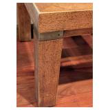 LL - Vintage Drexel Wooden Side Table with Glass Inset