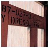 LL - Vintage Drexel Wooden Side Table with Glass Inset