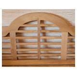 LL - Large Blonde Wood Bench with Decorative Back