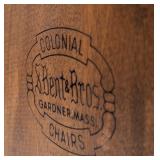 LL - Pair of S. Bent & Bros Colonial Windsor Arm Chairs with Black Cushions