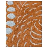 LL - Pair of Pottery Barn Kaley Wool Rugs 5x8 and 3x5 Floral Orange
