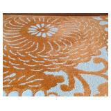 LL - Pair of Pottery Barn Kaley Wool Rugs 5x8 and 3x5 Floral Orange