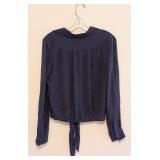 UL - Theory Silk Cropped Blouse Size Small