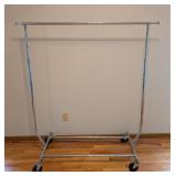 UL - Adjustable Chrome Garment Rack on Wheels 42x22 Inch Base