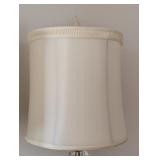 UL - Pair of 25-Inch Crystal Table Lamps with Marble Bases