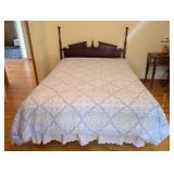 UL - Vintage Wooden Queen Headboard with Turned Posts