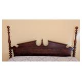 UL - Vintage Wooden Queen Headboard with Turned Posts