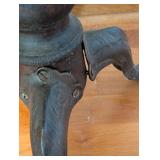 UL - Vintage Needlepoint Piano Stool with Cast Iron Base