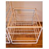 UL - Set of 2 White Metal Wire Organizer Racks with Drawers
