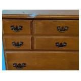 UL - Vintage Wooden 5-Drawer Chest of Drawers with Brass Handles