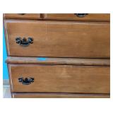 UL - Vintage Wooden 5-Drawer Chest of Drawers with Brass Handles