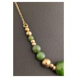 DR - 14k Gold and Jade Beaded Necklace