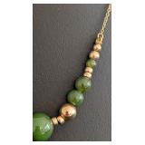 DR - 14k Gold and Jade Beaded Necklace