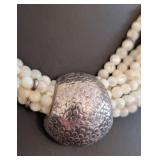 DR - Arella 925 Sterling Silver Multi-Strand Beaded Necklace