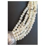 DR - Arella 925 Sterling Silver Multi-Strand Beaded Necklace
