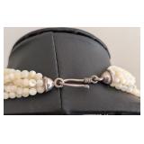 DR - Arella 925 Sterling Silver Multi-Strand Beaded Necklace