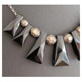 DR - Chan Luu Sterling Silver Necklace with Black Faceted Beads