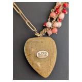 DR - Alexis Bittar 16 Inch Necklace with Colorful Heart Pendant and Beaded Chain