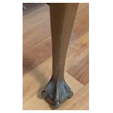 UL - Vintage Wood and Cane Side Table with Claw Feet