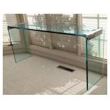 DR - Modern Glass Console Table with Chrome Accents